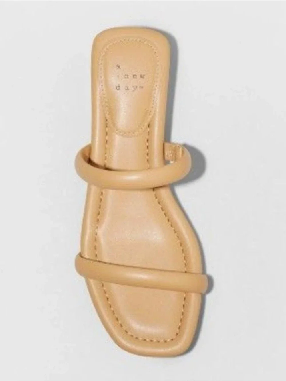 a new day Annie Beige Double-Strap Square-Toe Slide Sandal Size 5.5 - Picture 3 of 6